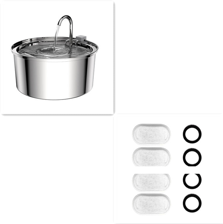 Stainless Steel Automatic Pet Water Fountain from Pawszozo for cat and dog owners
