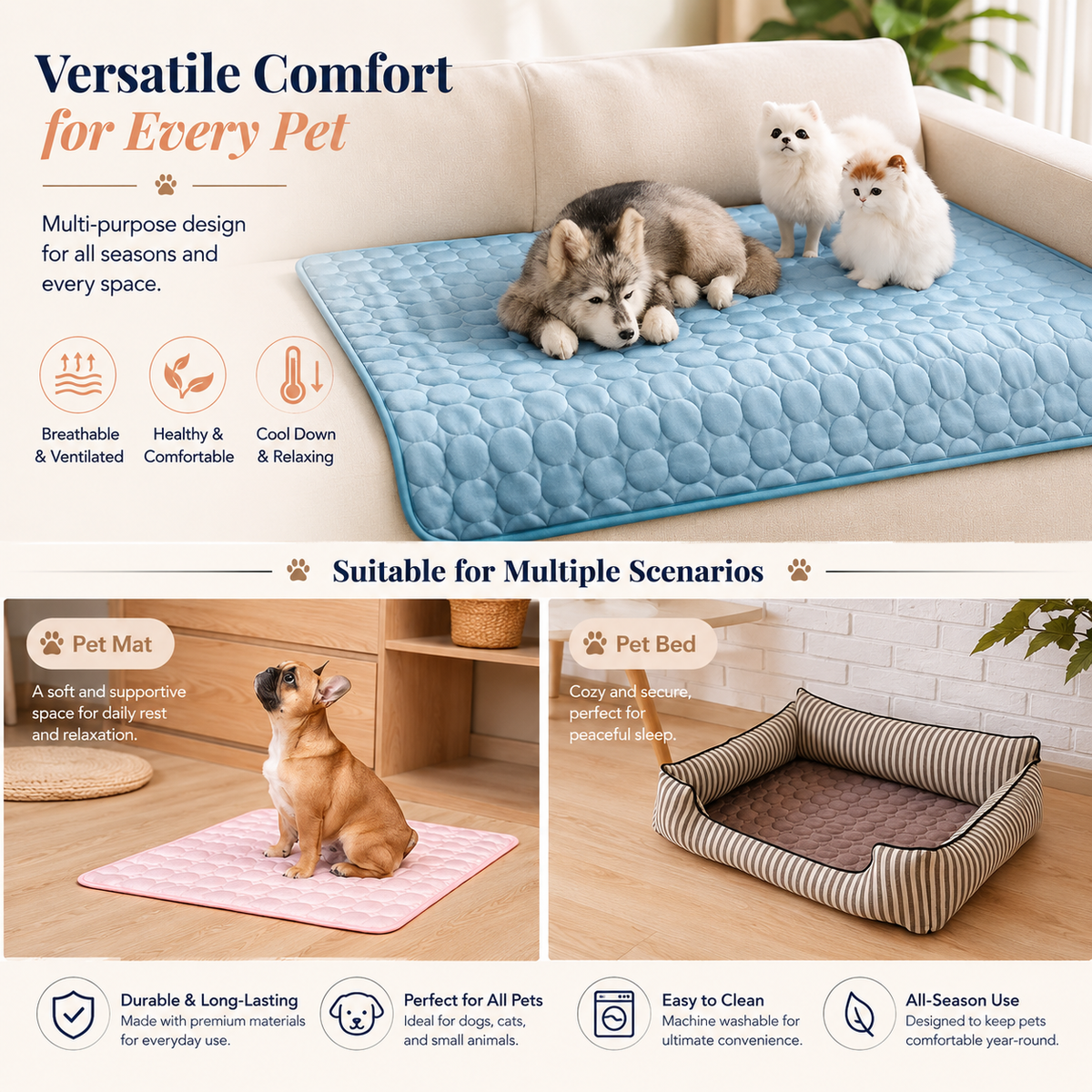 Summer Cooling Mat for Dogs & Cats