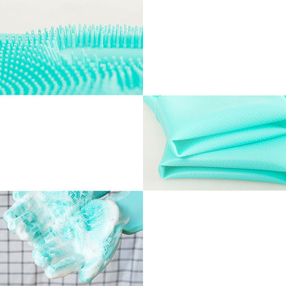 Pet Grooming Glove – Silicone Bath Brush for Dogs Cats Hair Removal Cleaning