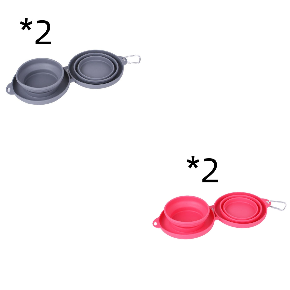 Foldable Double Pet Travel Feeding Bowl detail view for dogs and cats by Pawszozo
