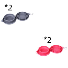 Foldable Double Pet Travel Feeding Bowl detail view for dogs and cats by Pawszozo