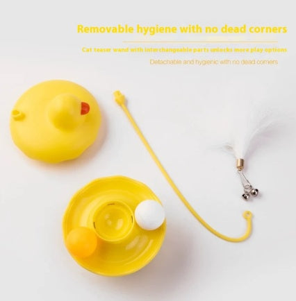 Jouets pour chat - Jouet interactif pour chat, jouets pour chaton, bâton amusant léger en résine en forme de canard pour chaton jouant à l'intérieur et à l'extérieur, jouet pour chat canard amovible et lavable