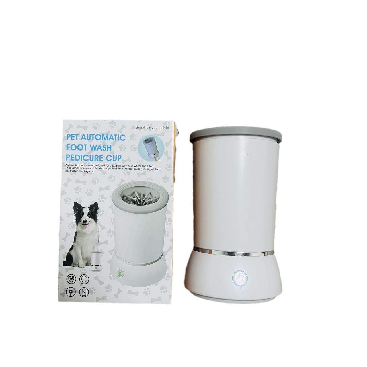 Tasse de nettoyage de pattes pour animaux de compagnie, dispositif de lavage de pieds automatique électrique pour chiens et chats