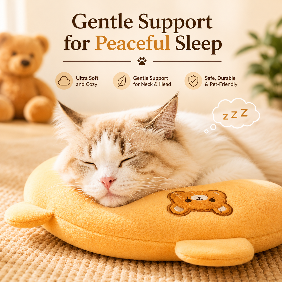 Cat U-Shaped Mini Pillow Bed