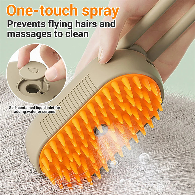 Steam Grooming Brush for Cats & Dogs Hair Cleaning