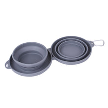 Foldable Double Pet Travel Feeding Bowl close-up for dogs and cats by Pawszozo