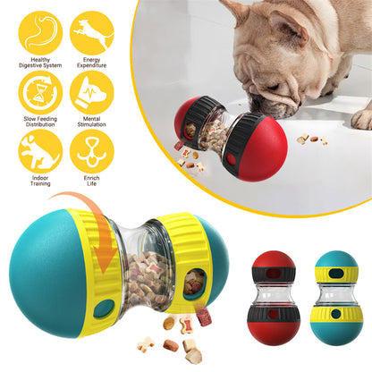 Dog Food Puzzle Toys Adjustable Treat Dispensing Interactive Chase Slow Feeder