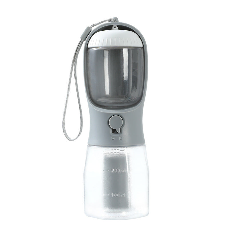 3-in-1 Portable Dog Water Bottle detail view for dogs and cats by Pawszozo