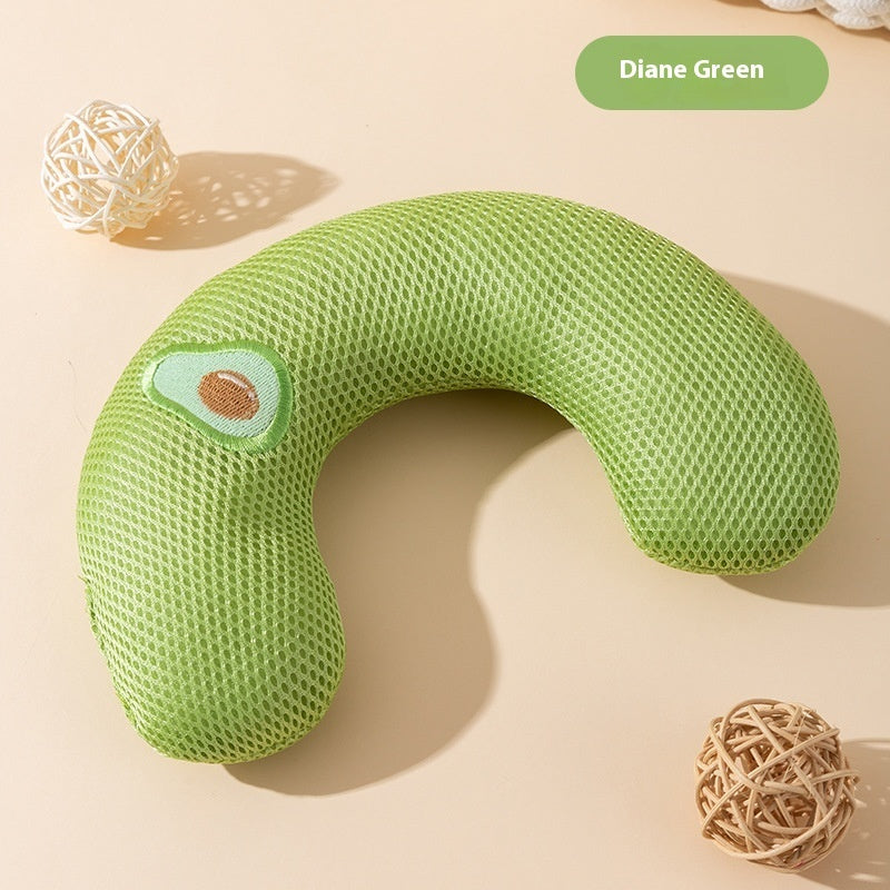 U-Shaped Calming Pet Pillow – Soft Support Toy for Dogs & Cats