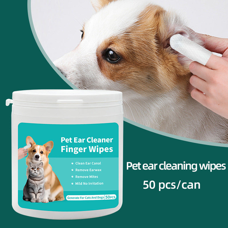 Pet Teeth & Ear Cleaning Wipes detail view for dogs and cats by Pawszozo