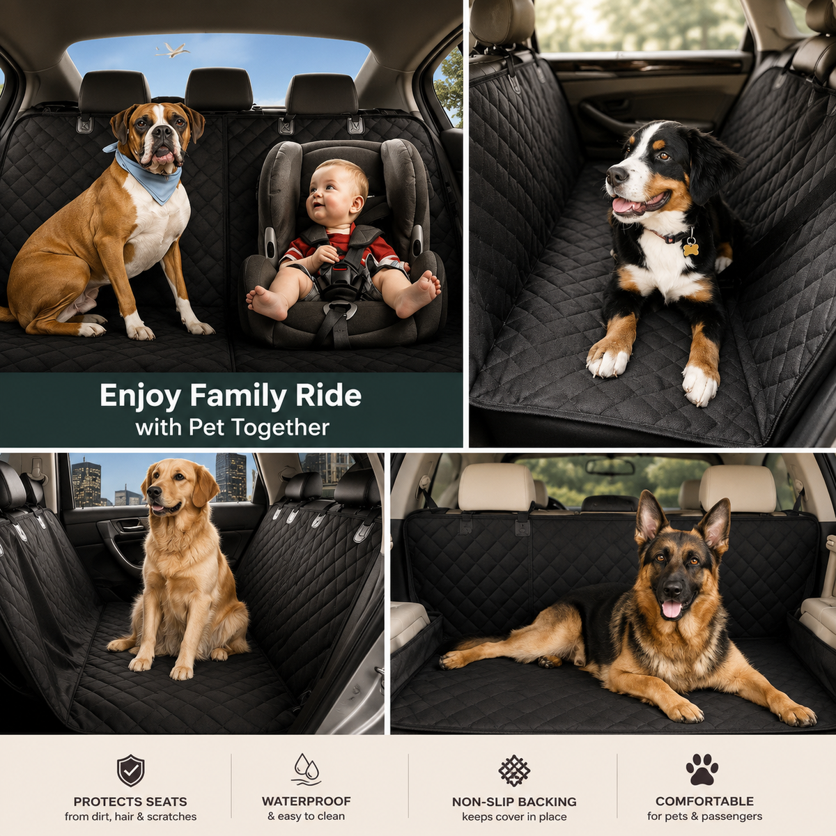 Dog Car Seat Hammock Protector Mat