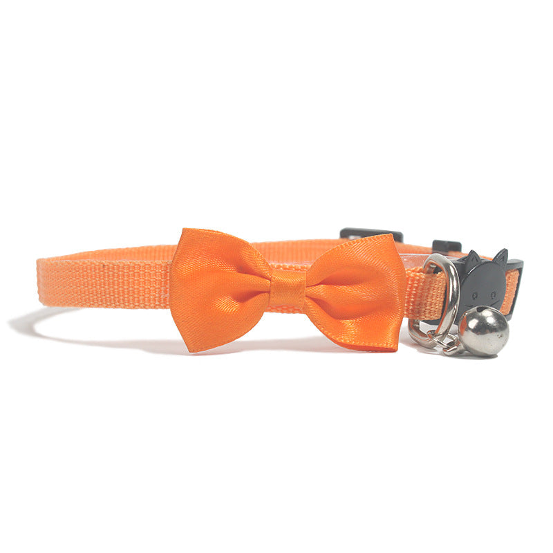 Adjustable Bow Cat Collar with Bell detail view for dogs and cats by Pawszozo