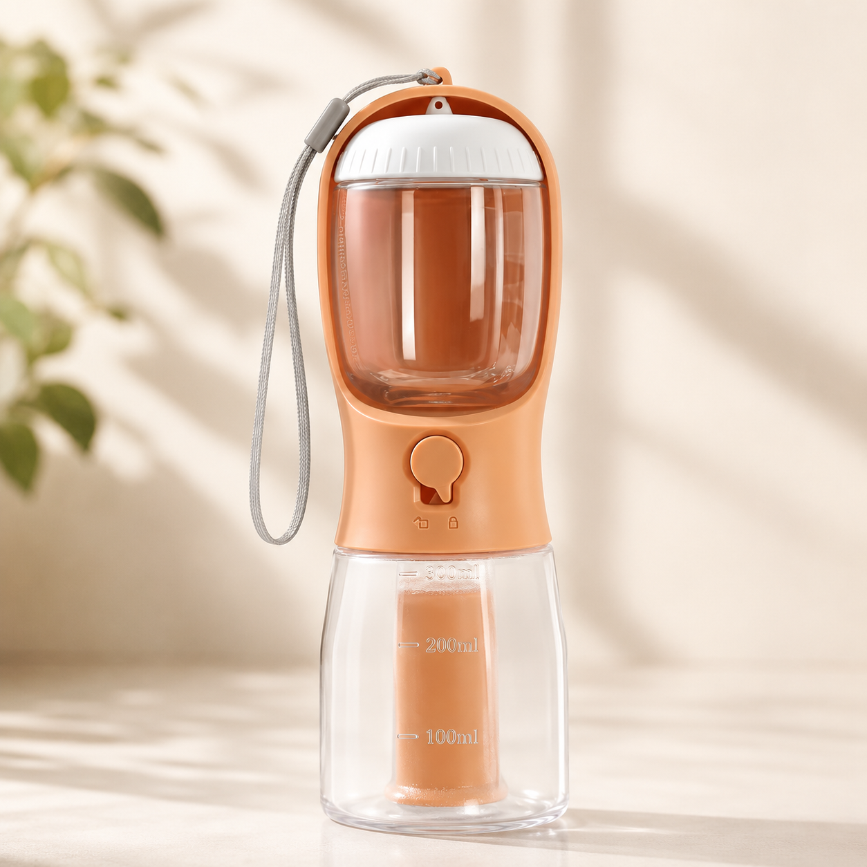 Tasse à Eau pour Chien, Distributeur de Nourriture et Sacs à Déjections Canines, Tasse Multifonctionnelle Portable Trois-en-un pour Animaux de Compagnie