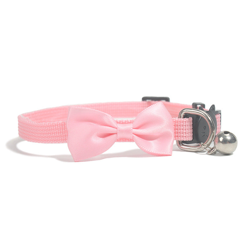 Adjustable Bow Cat Collar with Bell close-up for dogs and cats by Pawszozo