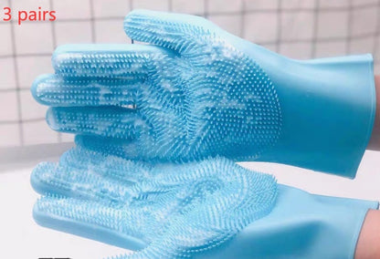 Pet Grooming Glove – Silicone Bath Brush for Dogs Cats Hair Removal Cleaning
