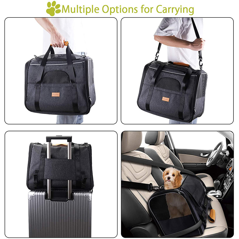 Foldable Soft Pet Carrier Bag from Pawszozo for dog and cat owners