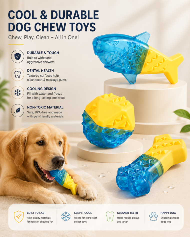 Freezable Bone Chew Toy for Dogs