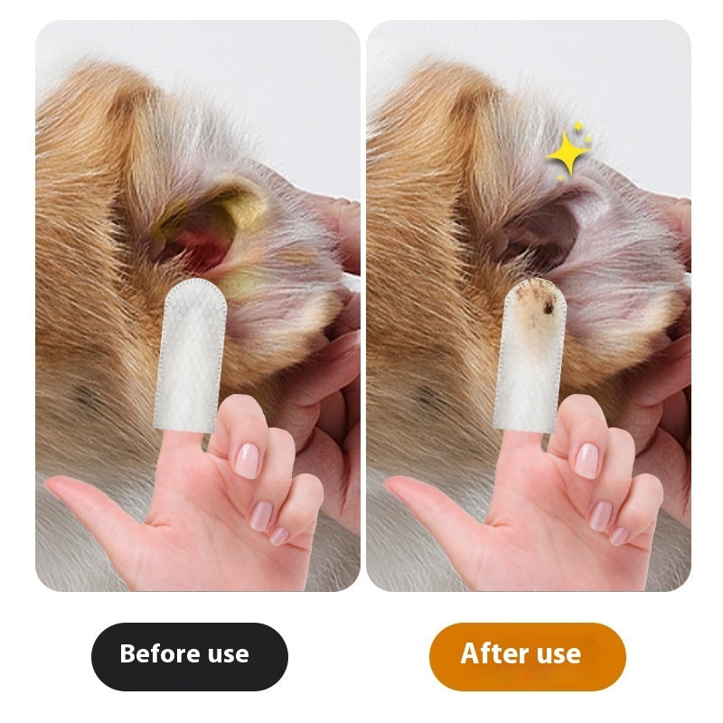 Pet Teeth & Ear Cleaning Wipes lifestyle use for dogs and cats by Pawszozo