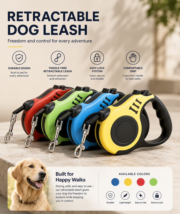 Retractable Dog Leash for Everyday Walks