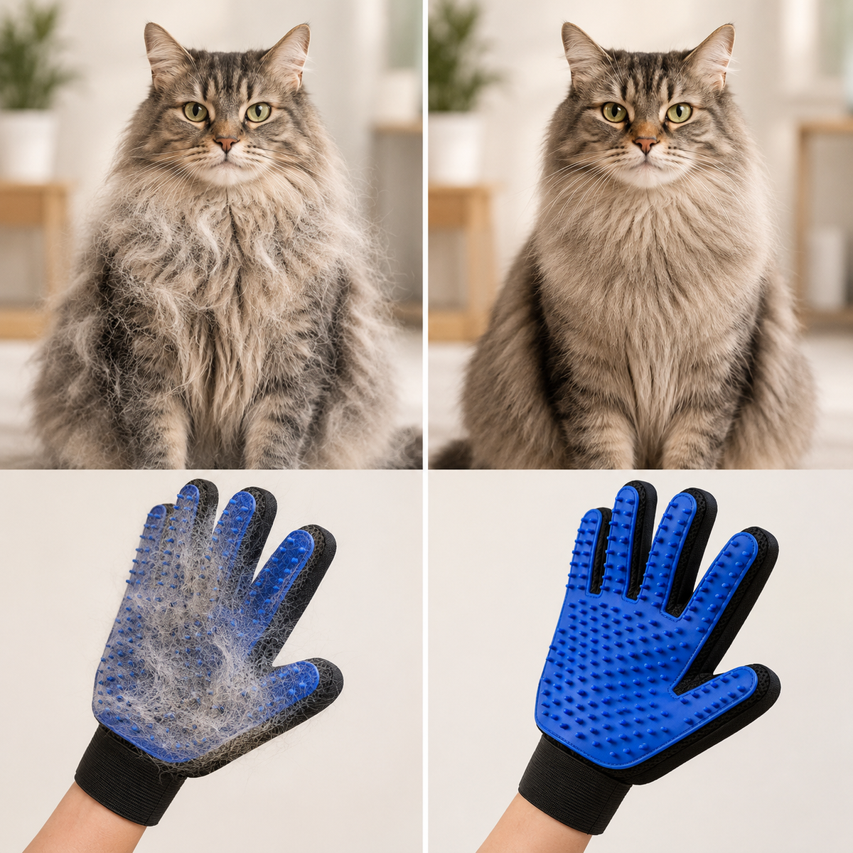 Pet Grooming Gloves for Cats & Dogs