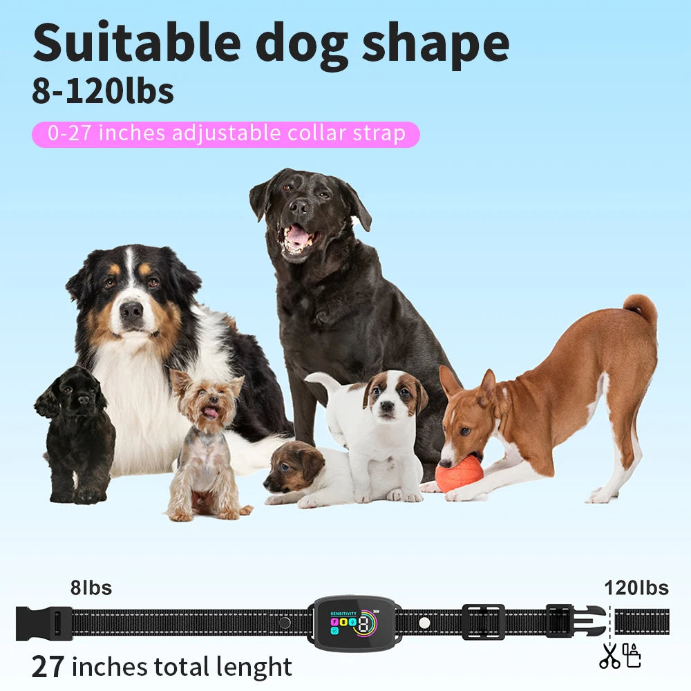 Rechargeable Anti-Bark Dog Training Collar close-up for dogs and cats by Pawszozo