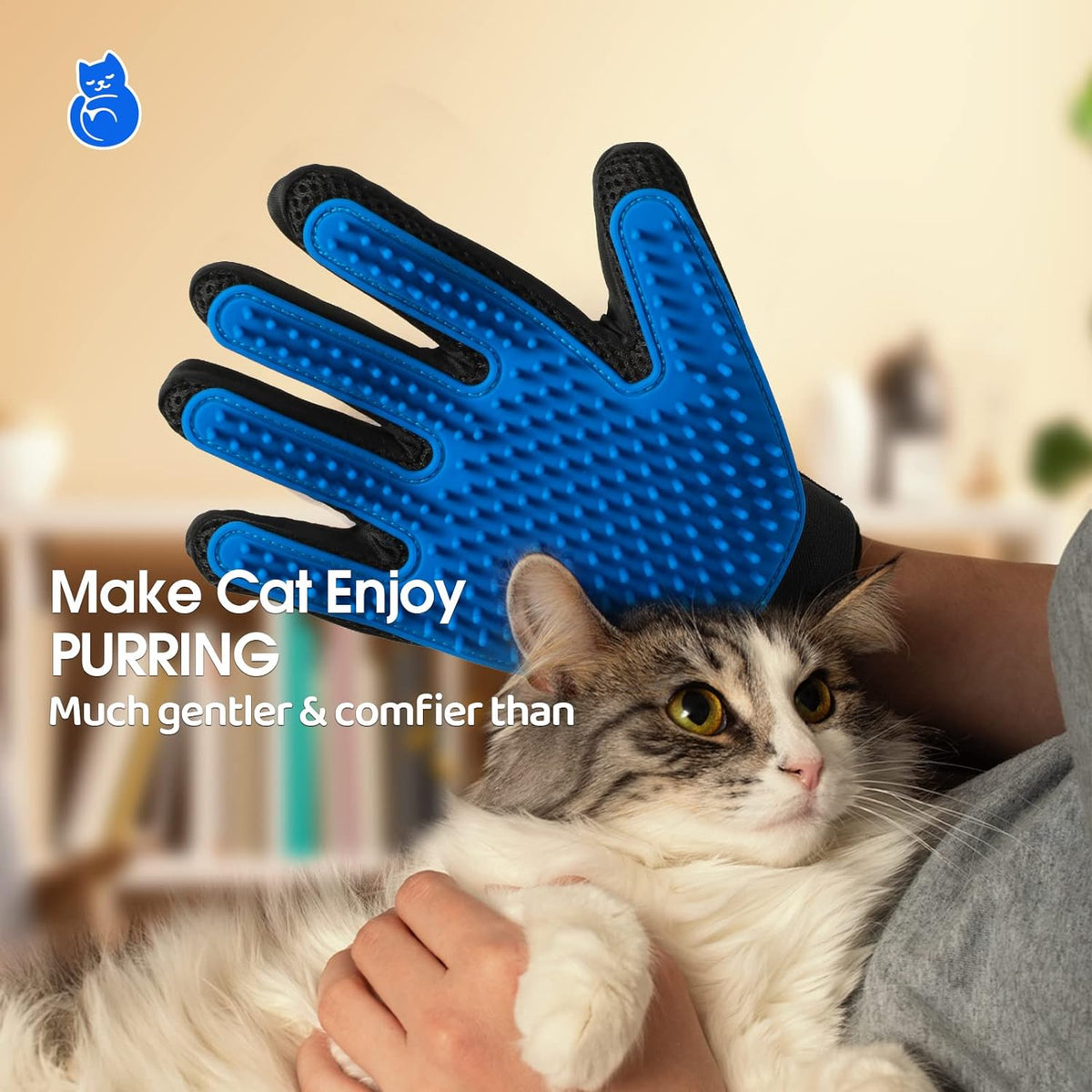 Pet Hair Remover Grooming Gloves from Pawszozo for dog and cat owners