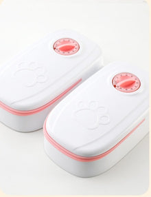smart automatic pet food dispenser with portion control and stainless steel bowl
