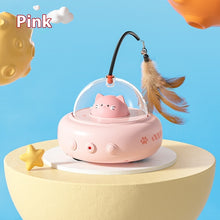 Electric UFO Cat Teaser Toy with Bell lifestyle use for dogs and cats by Pawszozo