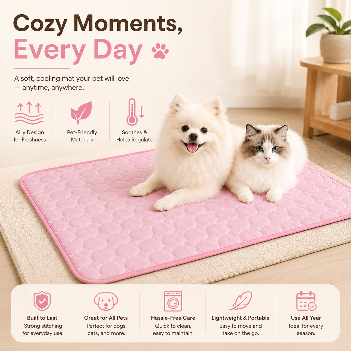 Summer Cooling Mat for Dogs & Cats