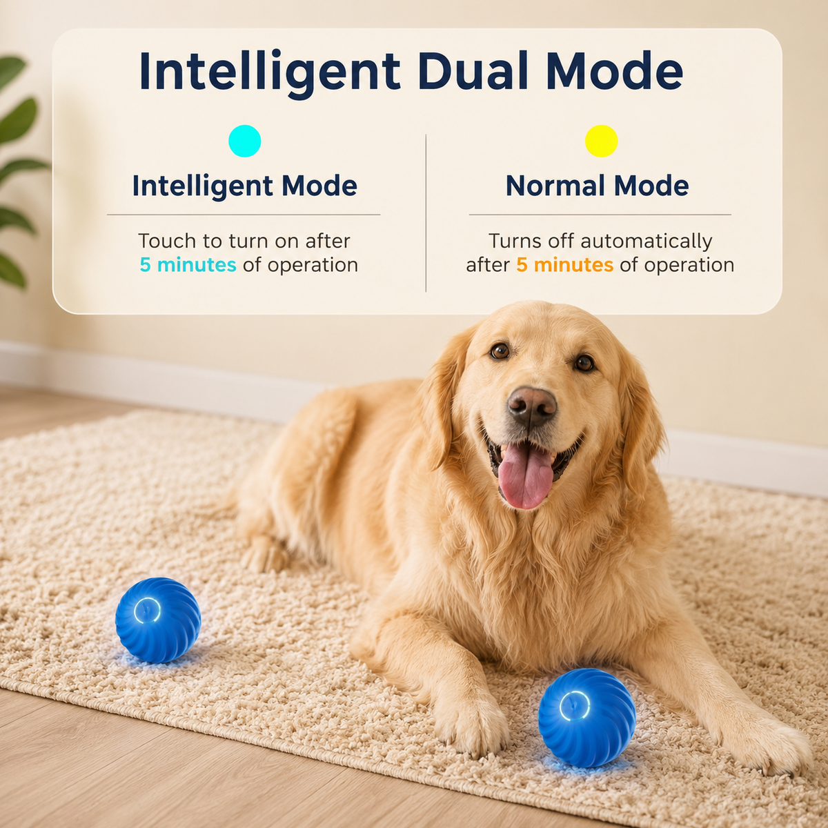 Smart Rechargeable Automatic Bouncing Ball for Dogs