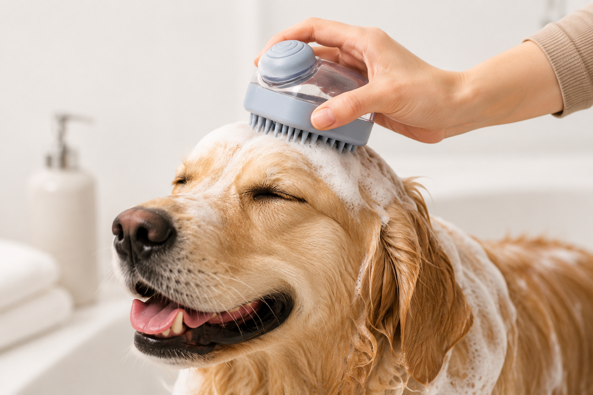 Silicone Pet Bath Scrubber Brush