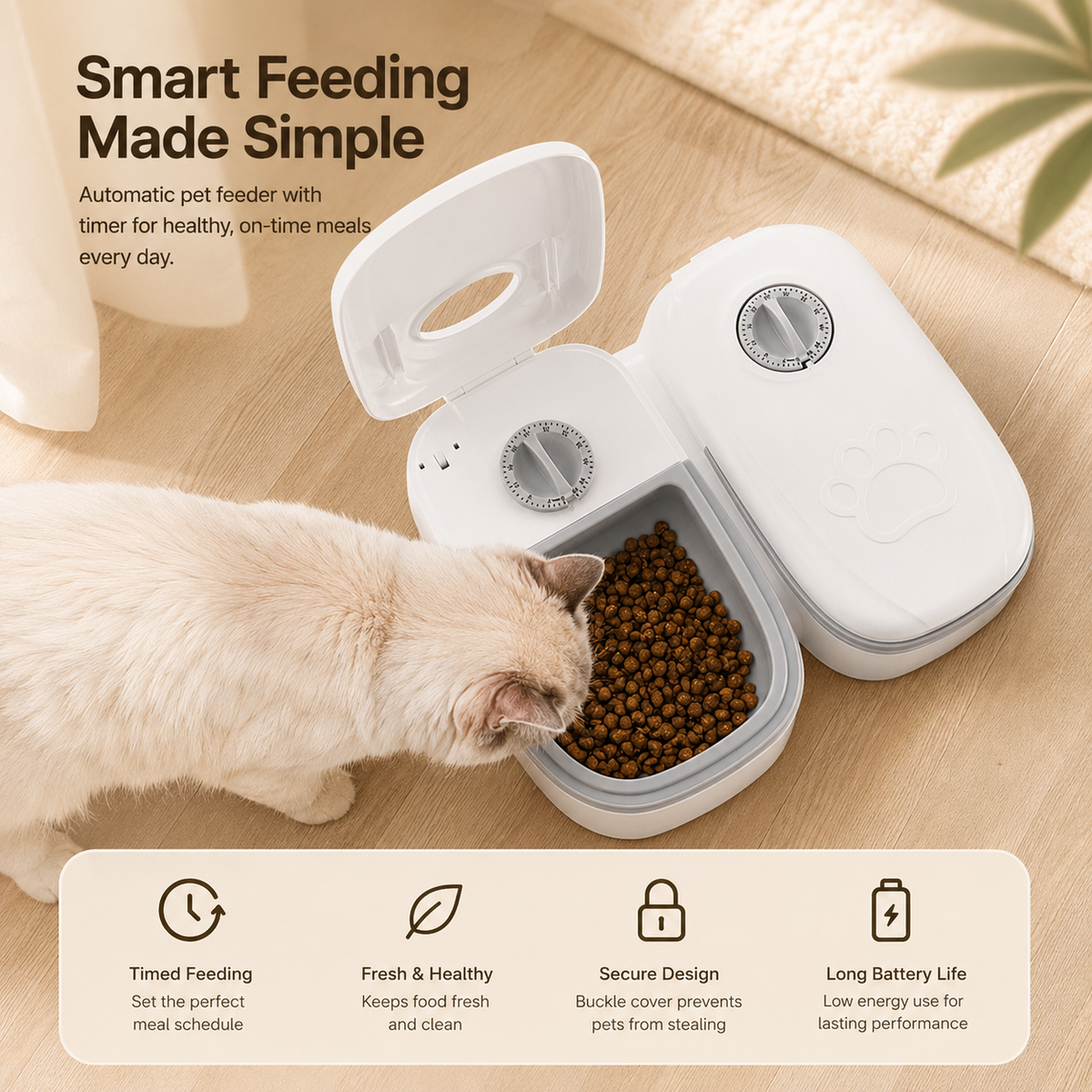 Smart Automatic Pet Food Dispenser with Portion Control