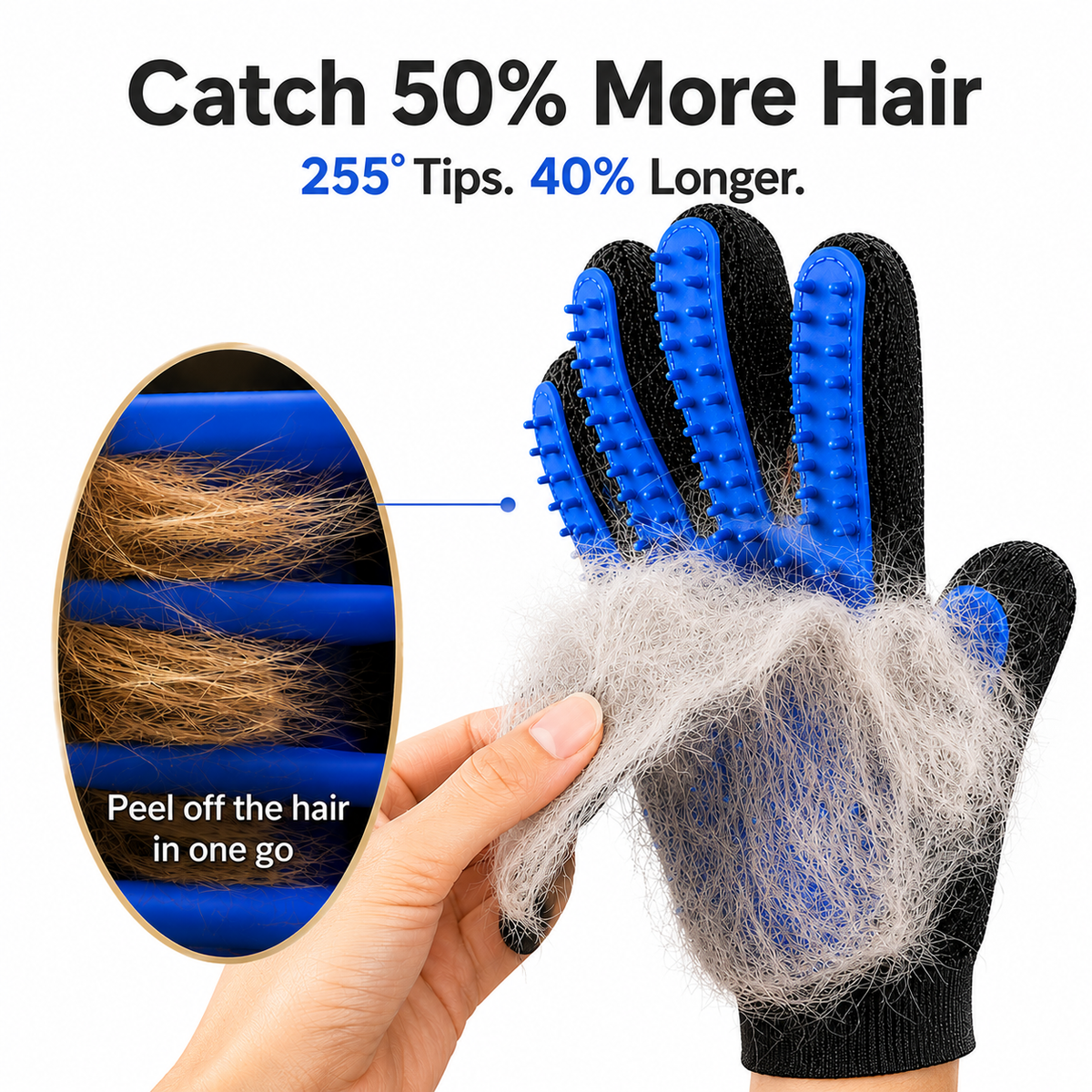 Pet Grooming Gloves for Cats & Dogs