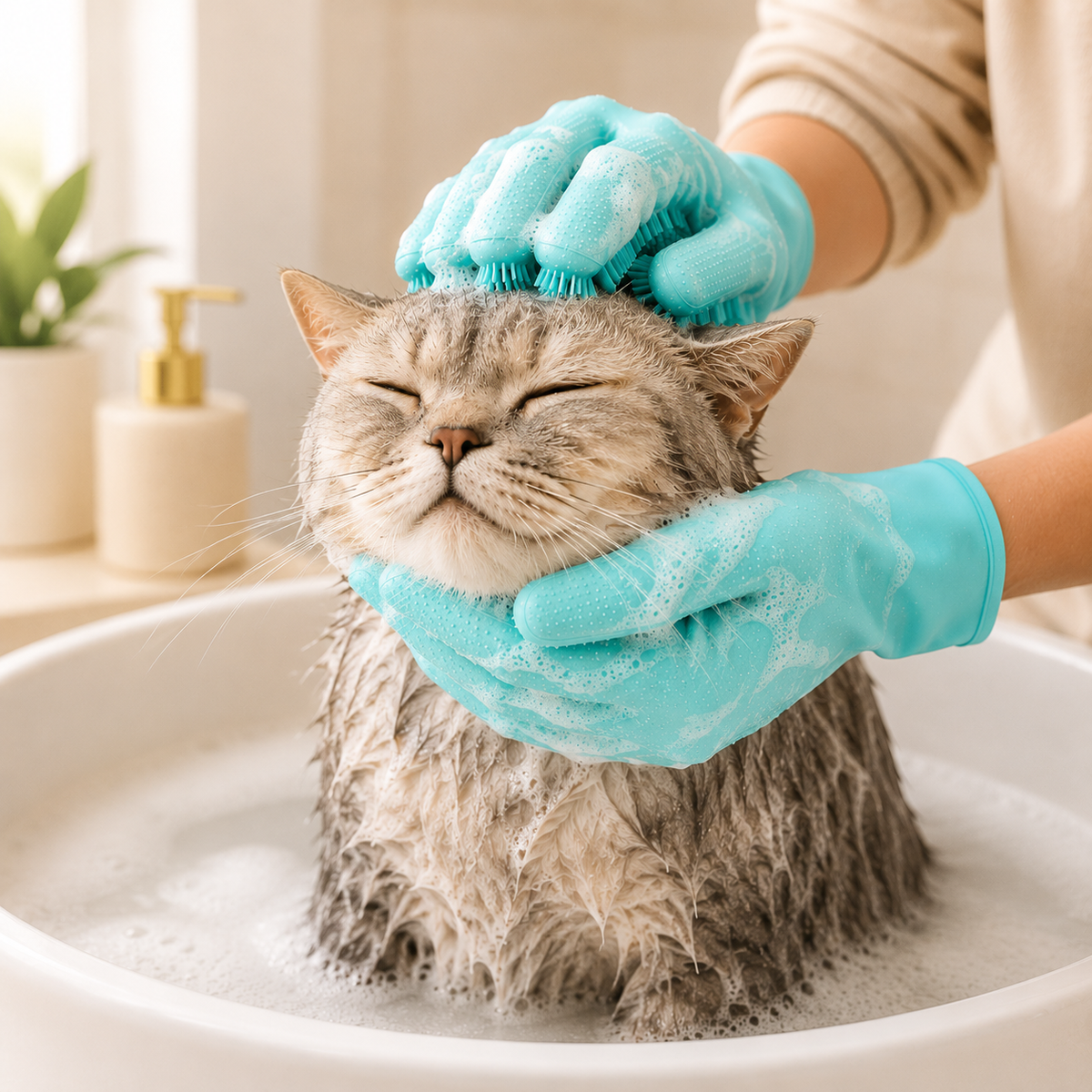 Pet Grooming Glove for Cats & Dogs