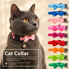 Adjustable Bow Cat Collar with Bell