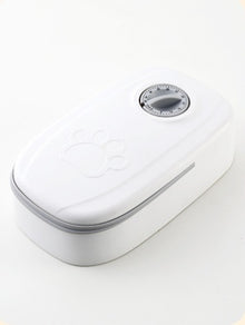 smart automatic pet food dispenser with portion control and stainless steel bowl