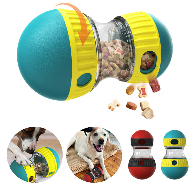 Dog Food Puzzle Toys Adjustable Treat Dispensing Interactive Chase Slow Feeder