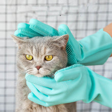 silicone pet grooming glove for cats and dogs hair removal