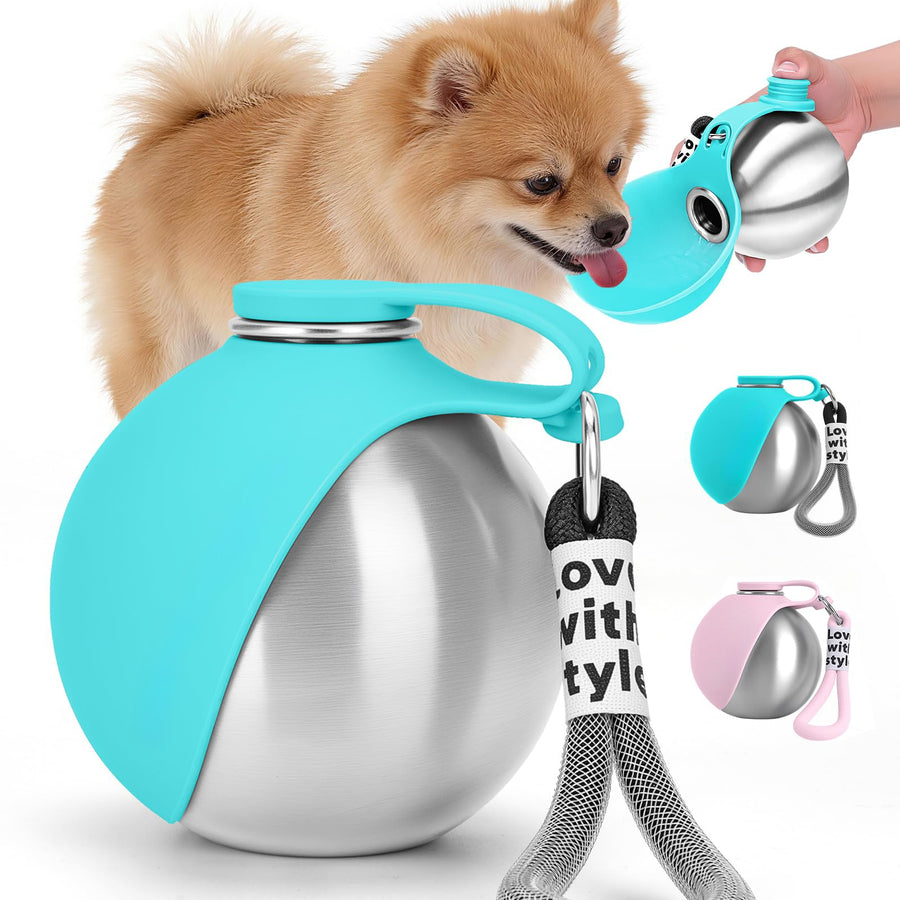 Portable Stainless Steel Dog Water Bottle from Pawszozo for dog owners