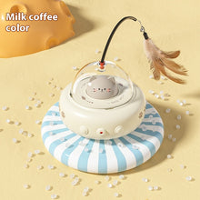 Electric UFO Cat Teaser Toy with Bell detail view for dogs and cats by Pawszozo