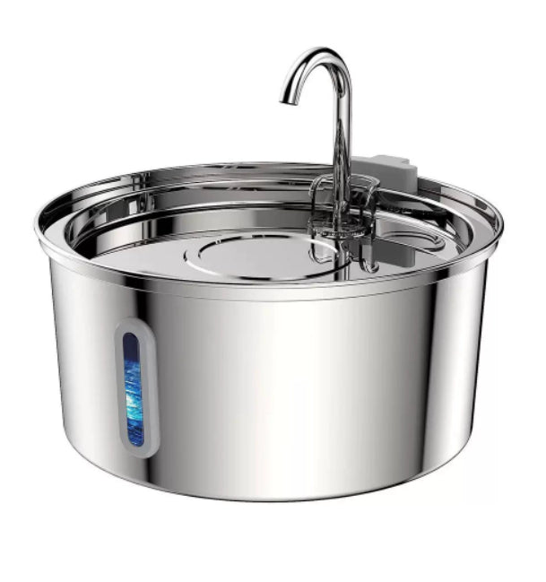 Stainless Steel Automatic Pet Water Fountain from Pawszozo for cat and dog owners