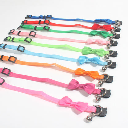 Adjustable Cat Collar with Bell – Soft & Safe Bow Design