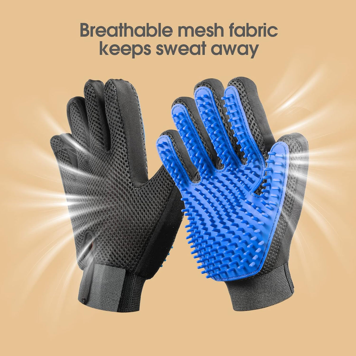 Pet Hair Remover Grooming Gloves from Pawszozo for dog and cat owners