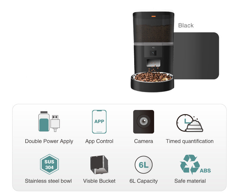 Smart Video Camera Pet Feeder detail view for dogs and cats by Pawszozo