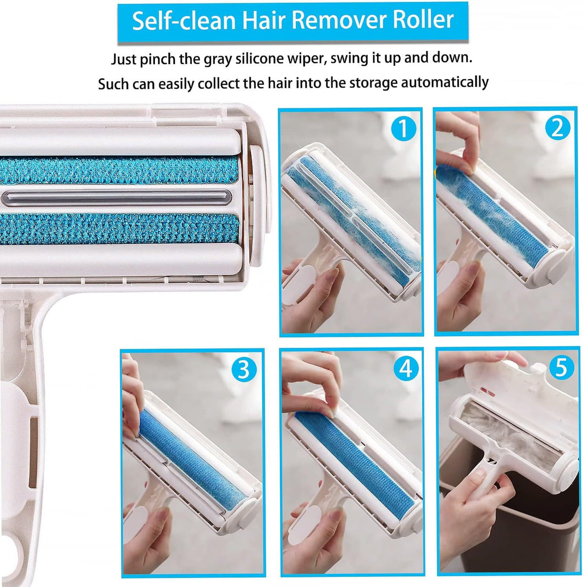 Reusable Pet Hair Remover Roller from Pawszozo for dog and cat owners