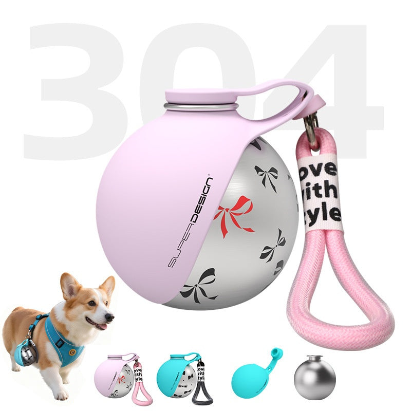 Dispenser Portable Dog Water Bottle – 2-in-1 Stainless Steel  Water Dispenser