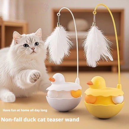 Jouets pour chat - Jouet interactif pour chat, jouets pour chaton, bâton amusant léger en résine en forme de canard pour chaton jouant à l'intérieur et à l'extérieur, jouet pour chat canard amovible et lavable