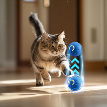 Balle Jouet Connectée pour Chien, Jouet Électronique Interactif pour Animal de Compagnie, Balle Mouvante USB Automatique Rebottissante pour Chiot, Cadeau d'Anniversaire, Produit pour Chat